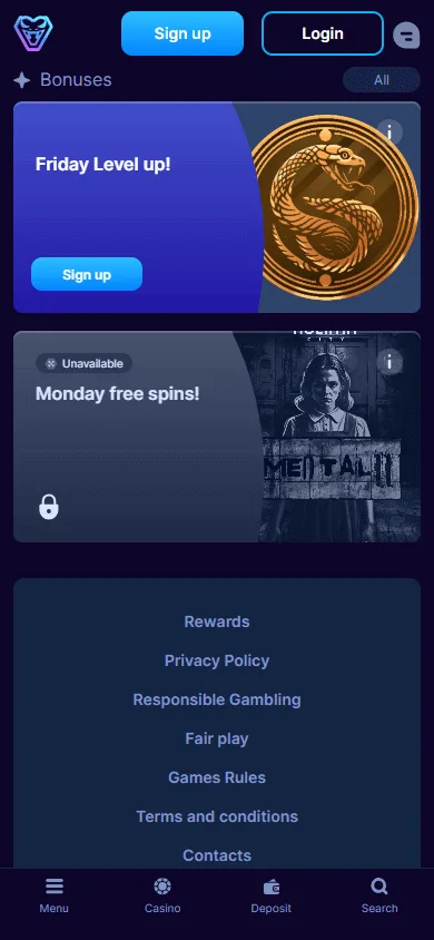 Viperspin Casino loyalty promotion on mobile