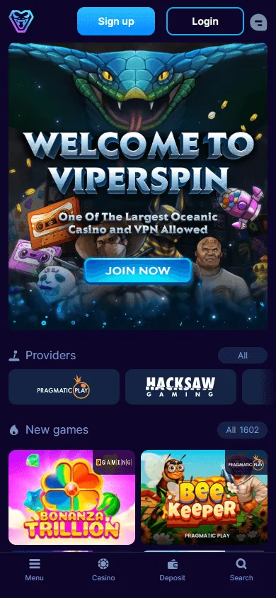 Viperspin Casino promotions on mobile